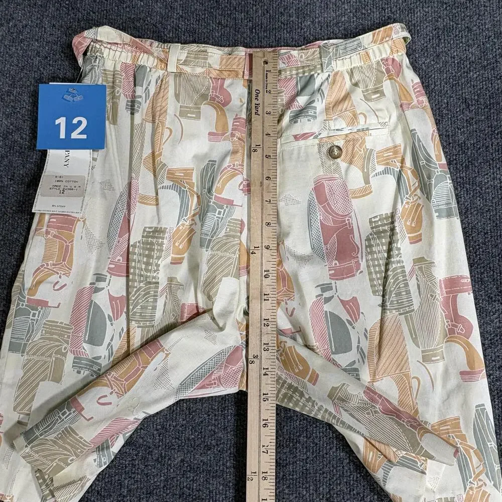 Smith & Company Shorts Womens 12 Multicolor Print Pleated Bermuda Made USA Golf